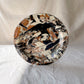 handmade ceramics, marbled plate, frontal