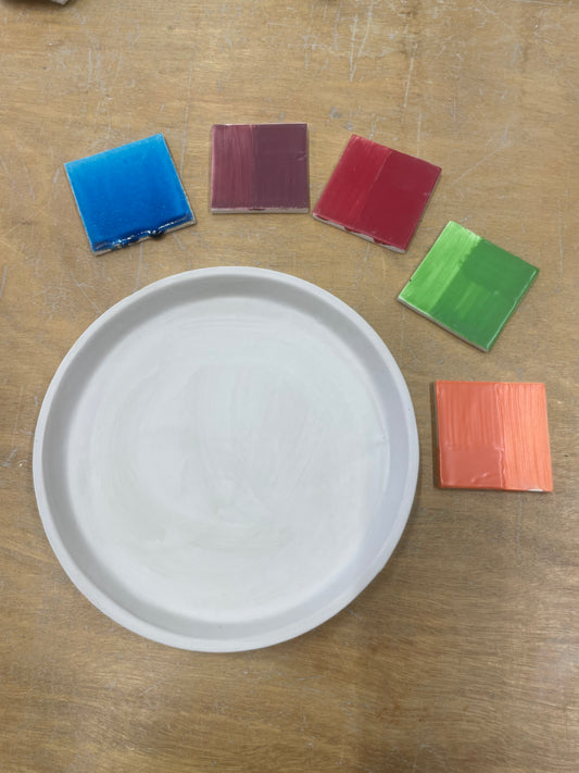 Sip & Paint: Ceramic Plate Painting- Ticket for Two (One Plate Each. For Pals, Couples & Family