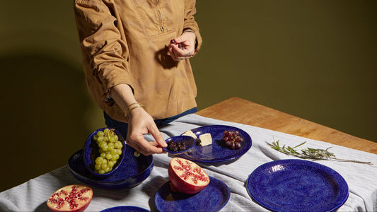 Jaffa Blue Dinner Set – 8 Plates (4 Dinner + 4 Side)