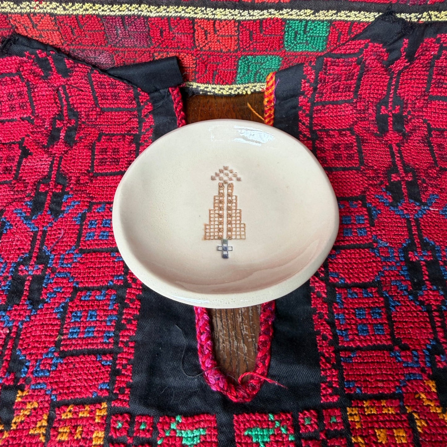 Cypress Tree Gaza Motif #2 -  tiny plate (10 cm)