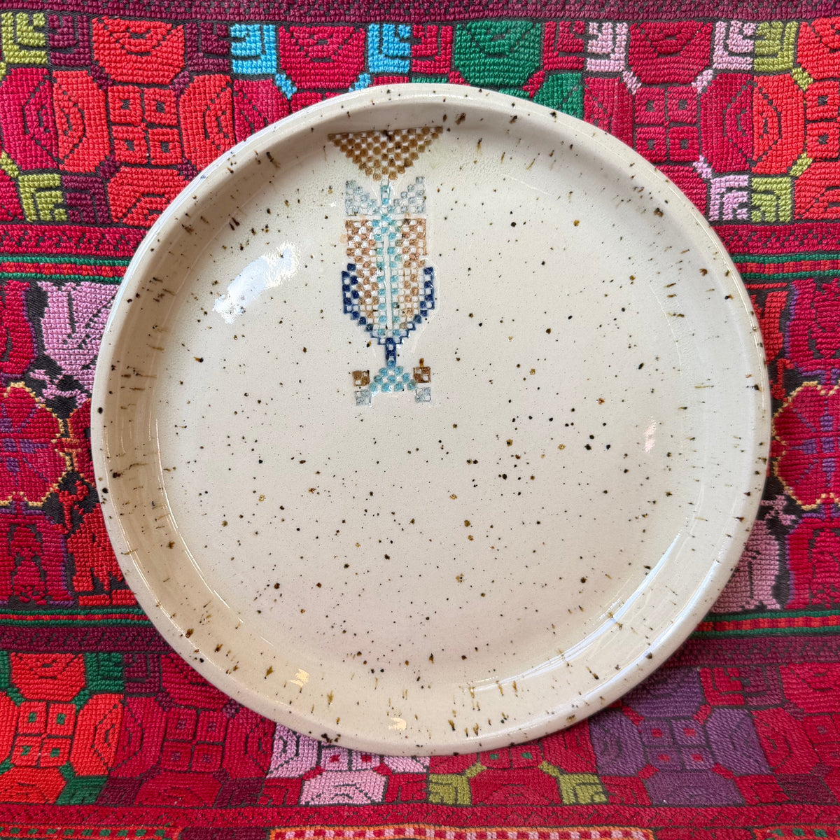 Sarwa / Cypress Tree — Hebron & Gaza Side Plate in Speckled Stoneware