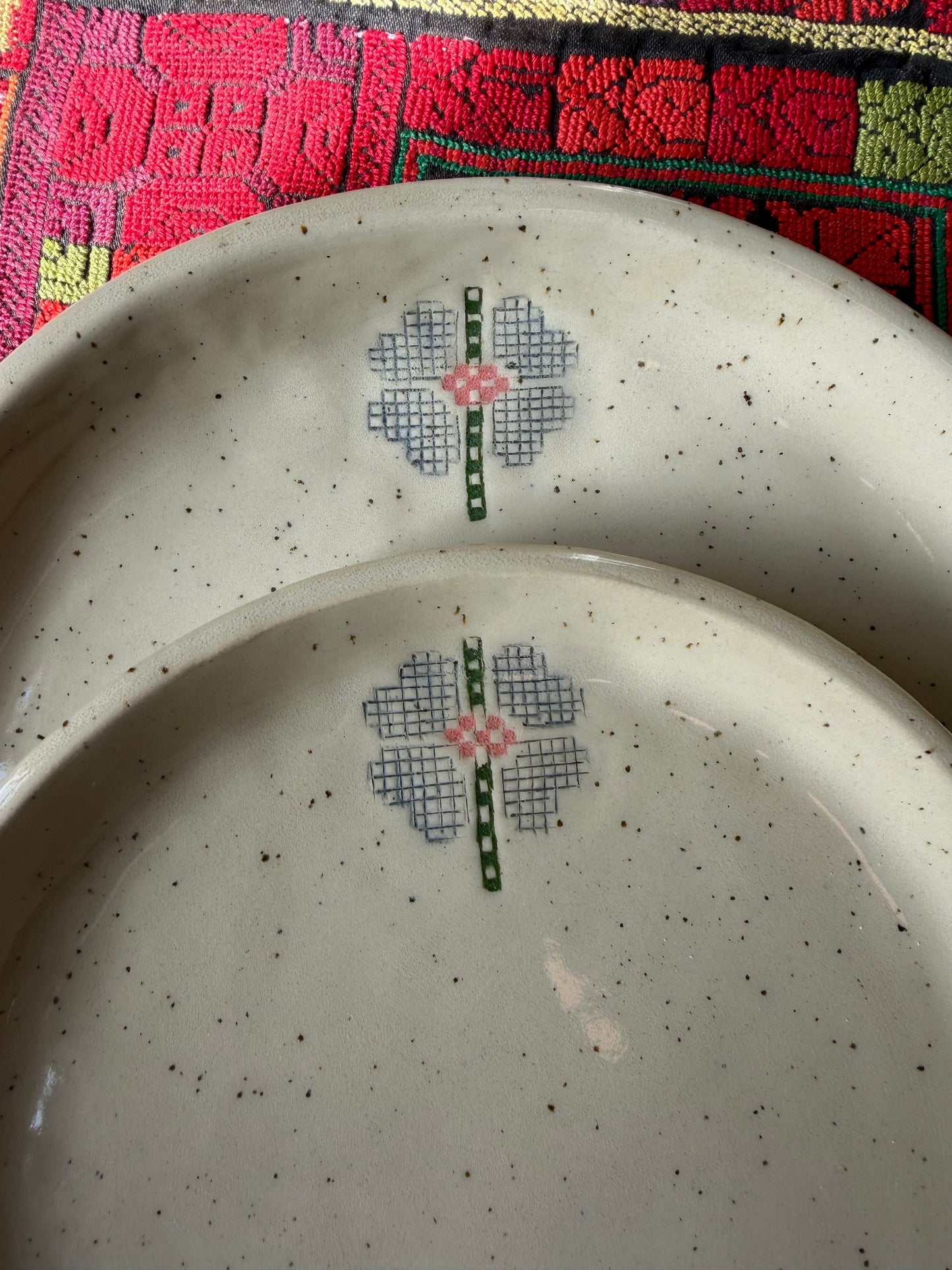 Speckled Hebron Rose Set of 2 Plates (Dinner + Side)