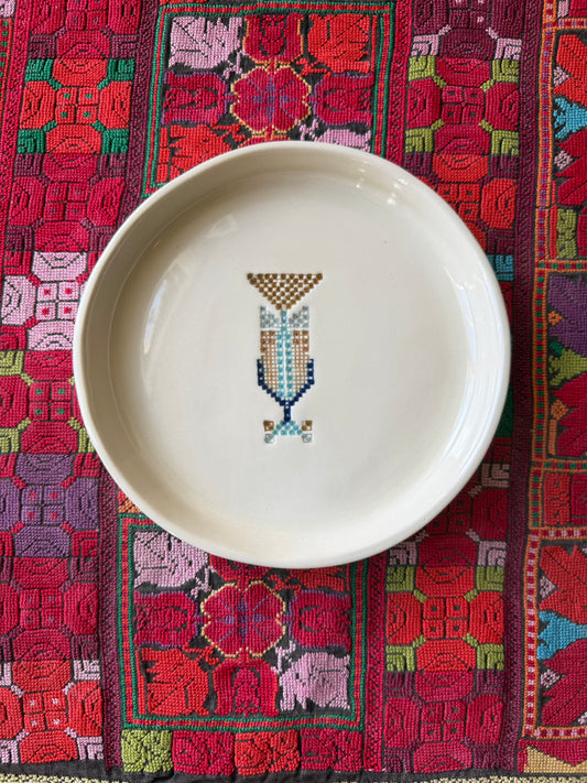 Sarwa / Cypress Tree — Hebron &  Gaza Side Plate in Beige Stoneware