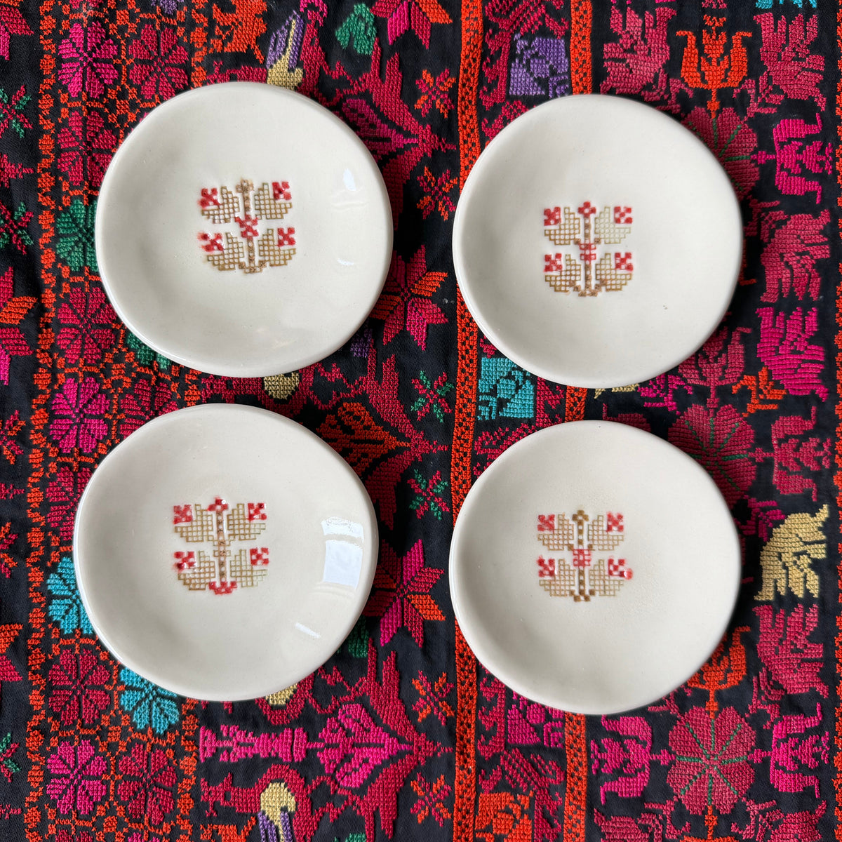 Coffee Bean Jaffa & Gaza Motif Tiny Plates (Set of 4)