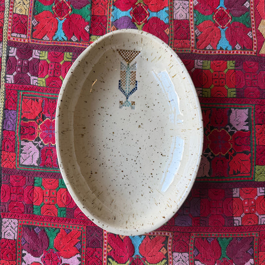 Sarwa / Cypress Tree — Hebron & Gaza Speckled Oval Platter (Large)
