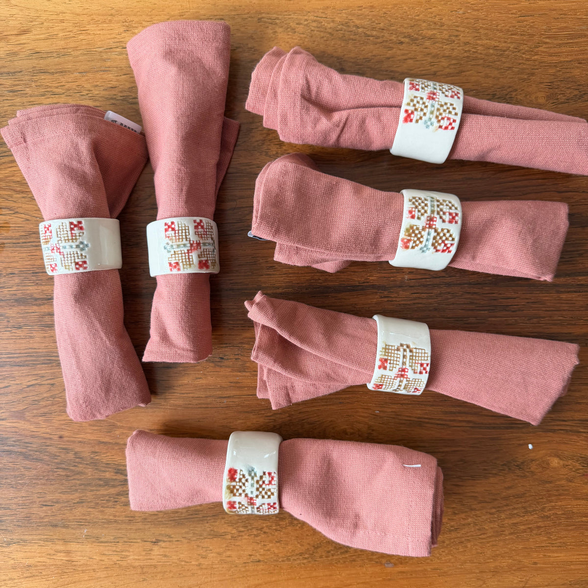 Coffee Bean Napkin Rings Set of 6