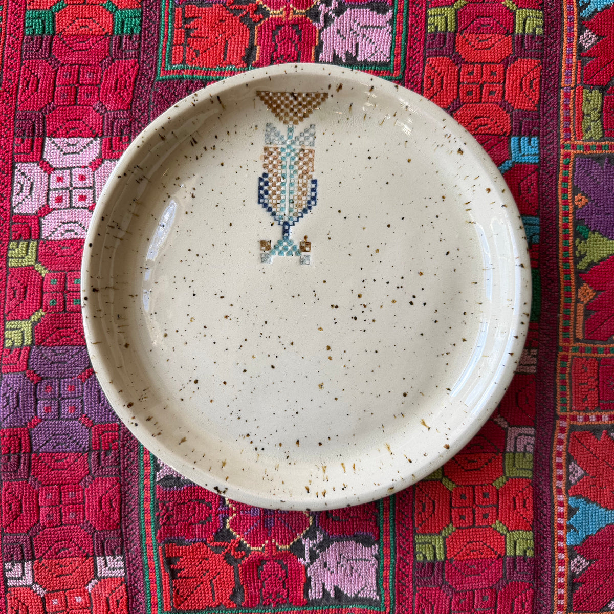 Sarwa / Cypress Tree — Hebron & Gaza Side Plate in Speckled Stoneware