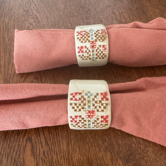 Coffee Bean Napkin Rings Set of 6