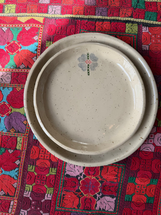 Speckled Hebron Rose Set of 2 Plates (Dinner + Side)