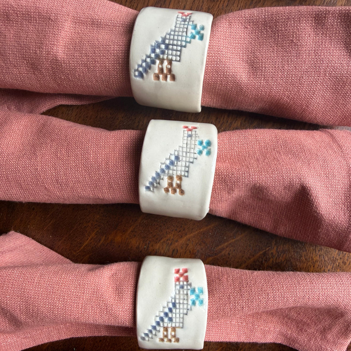 Palestine Sunbird Napkin Rings Set of 6