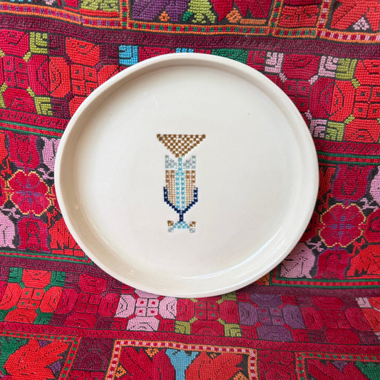 Sarwa / Cypress Tree — Hebron &  Gaza Side Plate in Beige Stoneware