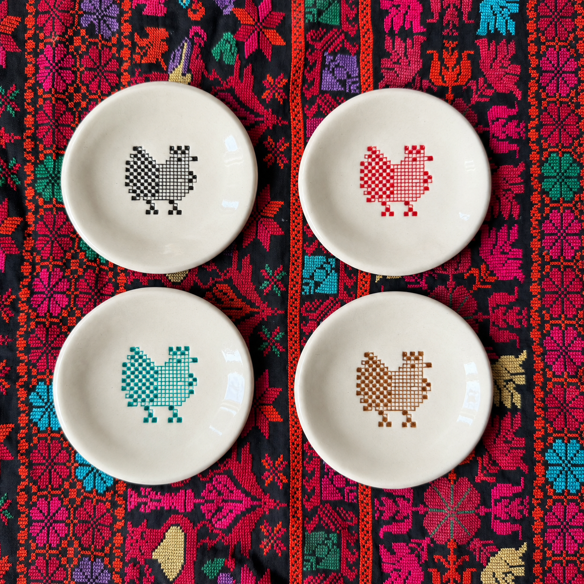 My Chicken Motif Tiny Plates (Set of 4)