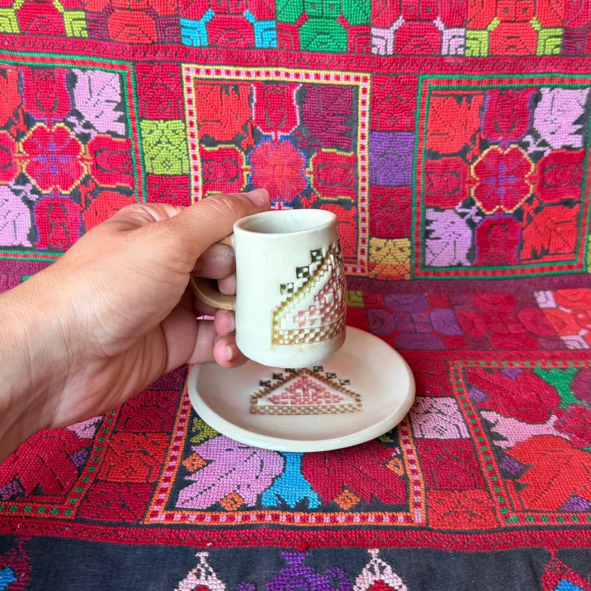 Espresso Cup with Matching Saucer (Gaza Mountain)