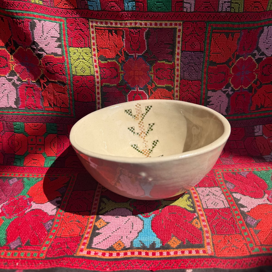A Set of 2 Tatreez Bowls (Palm Tree & Tree of Love)