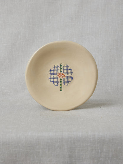 Hebron Rose زهرة الخليل (tiny plate in Lake Blue)